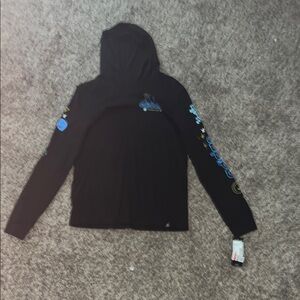 Adidas Black Hoodie with Blue Details